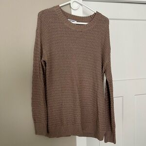 Old Navy Tan Crew Neck Sweater Textured Knit